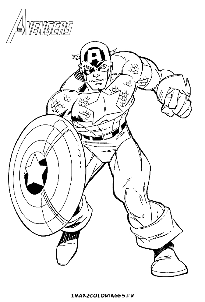 coloriage captain america avengers